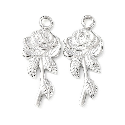 304 подвески из нержавеющей стали, цветок розы, без кадмия и без свинца и без никеля