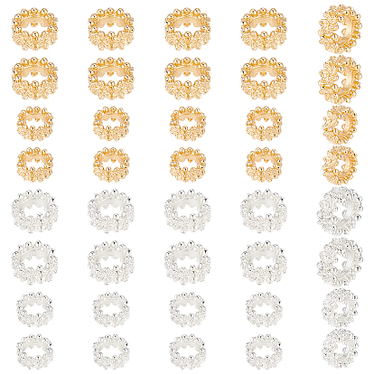 40 шт 4 стиль экологически чистый стойка покрытие латунные бусины, долговечный, без свинца и без кадмия, цветок