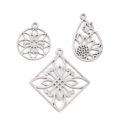 Буддийские 304 полые подвески из нержавеющей стали, амулеты сакральной геометрии