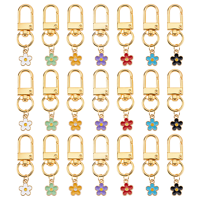 21шт 7 цветной сплав эмали кулон украшения, с сплава шарнирного когтя омара застежками