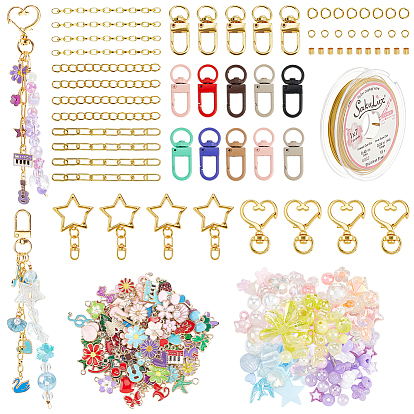DIY-Schmuck-Kits, einschließlich Acryl-Perlen, Eisenkette, Messingkette, Legierung Drehverschlüsse