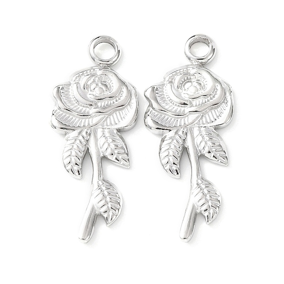 304 подвески из нержавеющей стали, цветок розы, без кадмия и без свинца и без никеля