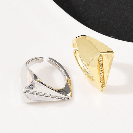 Регулируемые манжетные кольца с микропаве из кубического циркония из латуни