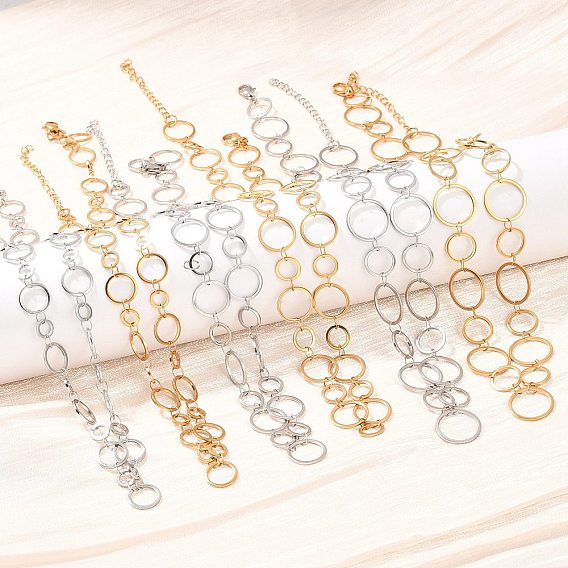 304 ожерелья из цепочек с кольцами из нержавеющей стали, ионное покрытие (ip)