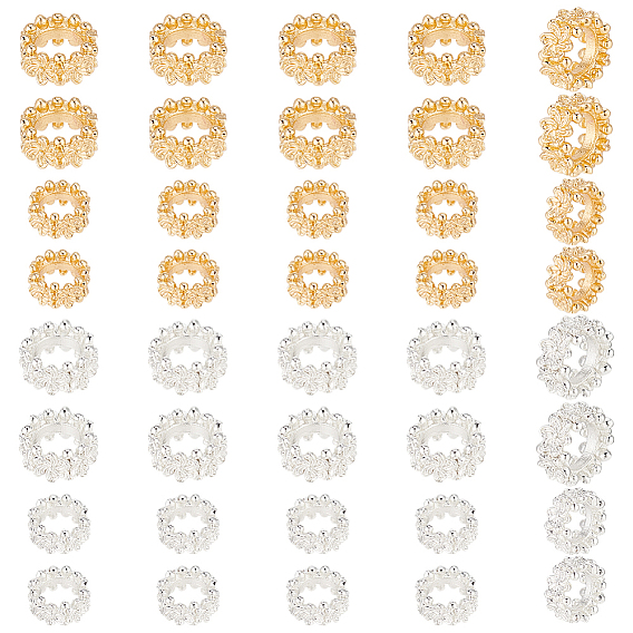 40 шт 4 стиль экологически чистый стойка покрытие латунные бусины, долговечный, без свинца и без кадмия, цветок