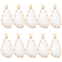 10шт. подвески из стекла в форме капли, с легкой позолоченной латунной фурнитурой, граненые