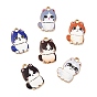 Printed Alloy Pendants, Cat Shape Charms, Golden