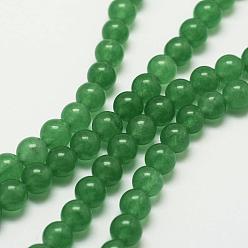 Natural Green Aventurine Bead Strands, Round, Dyed