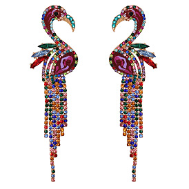 Exaggerated flamingo earrings for women - trendy, tassel, versatile.