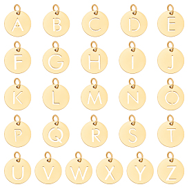 26шт 26 стили 304 подвески из нержавеющей стали, плоские круглые с буквы
