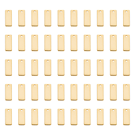 50 шт. 201 подвески из нержавеющей стали, прямоугольный шарм