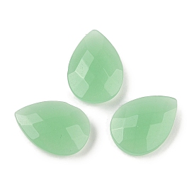 Opaque Glass Cabochons, Teardrop, Faceted