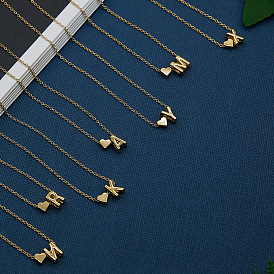 Ожерелья из сплава с подвеской в виде сердца и буквы для женщин, золотые