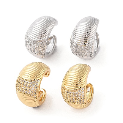 Серьги-манжеты из латуни с микропаве и прозрачным циркониевым покрытием для женщин, без кадмия и без свинца, долговечный, c-образный