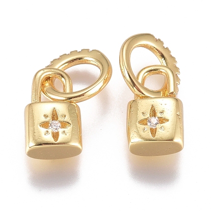 Латунные микро проложить кубического циркония подвески, долговечный, замок со звездой