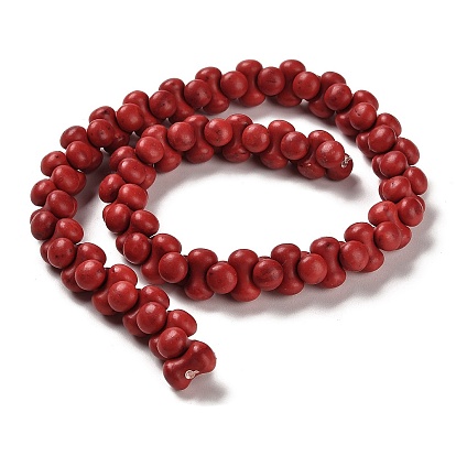 Synthetic Howlite Beads Strands, Dyed, Dumbbell