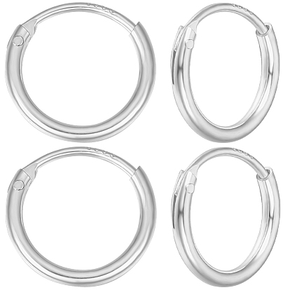 4 пары 925 фурнитура для сережек-колец Huggie Hoop из стерлингового серебра, кольцо