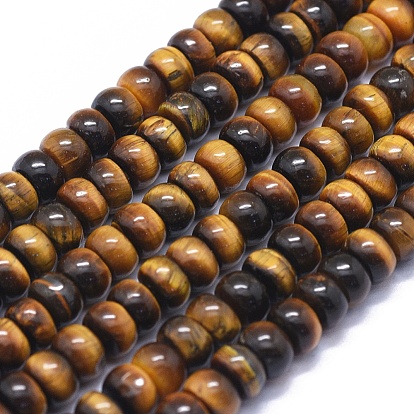 Chapelets de perles oeil de tigre naturelles, rondelle