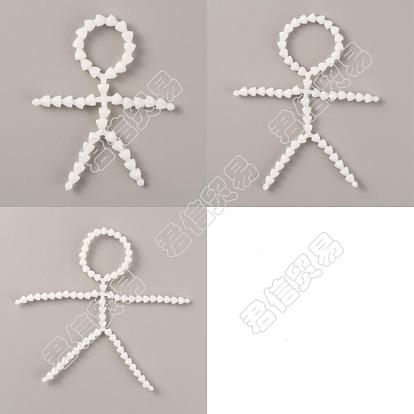 6piezas 3 figura de acción de plástico estilo esqueleto móvil, suministros para hacer muñecas