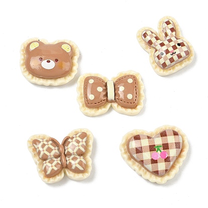 Непрозрачные кабошоны из смолы, медведь/бантик/кролик/бабочка/сердце
