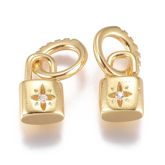 Латунные микро проложить кубического циркония подвески, долговечный, замок со звездой