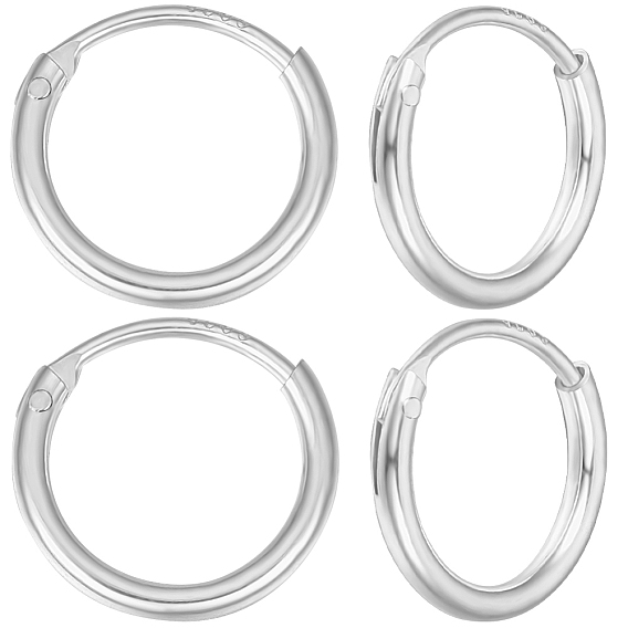 4 пары 925 фурнитура для сережек-колец Huggie Hoop из стерлингового серебра, кольцо