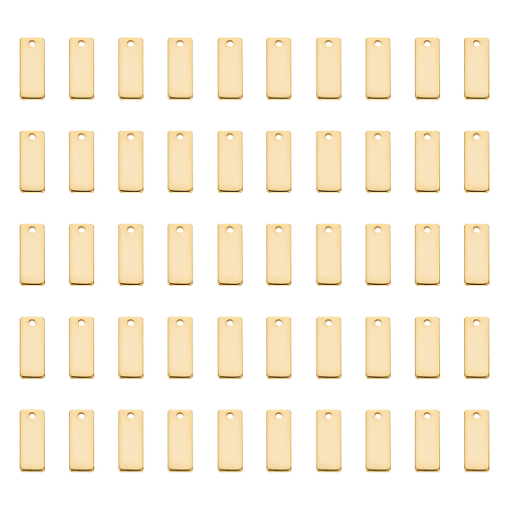 50 шт. 201 подвески из нержавеющей стали, прямоугольный шарм