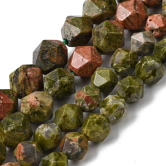 Природные Unakite бисер нитей, звезды вырезать круглые бусы, граненые