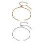 2Pcs 2 Colors 304 Stainless Steel Singapore Chain Slider Bracelet Making