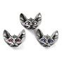 Подвеска из сплава в тибетском стиле, cmолой горный хрусталь, матовые, кошка