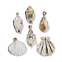 (Defective Closeout Sale: Loop Paint Peeling) Electroplate Acrylic Pendants, Imitation Gemstone Style, Shell & Spiral Shell