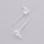 Transparent Painless Prevent Allergy Resin Stud Earring Findings, with Loop