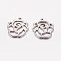 Pendentifs en acier inoxydable, fleur, 201mm, Trou: 16x15x1mm