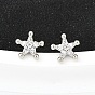 Серьги-гвоздики из латунного микро-паве, звезда
