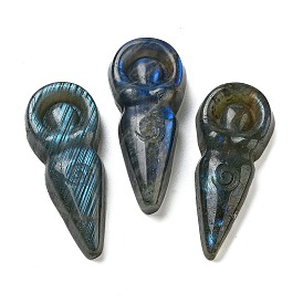 Natural Labradorite Carved Cabochons, Goddess