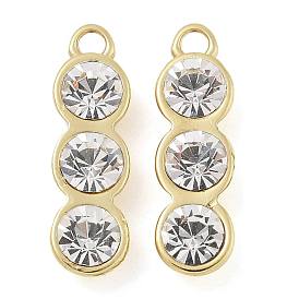 Ion Plating(IP) 304 Stainless Steel Rhinestone Pendants, Round