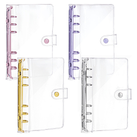 4 шт. 4 цветная обложка для блокнота из ПВХ с отрывными листами, обложка для папки с железными кольцами, прямоугольные