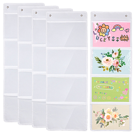 Тканевые подвесные сумки для хранения, с ПВХ окнами, прямоугольные