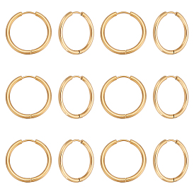12пары 304 серьги-кольца Huggie Hoop из нержавеющей стали, с 316 хирургическими штифтами из нержавеющей стали, кольцо