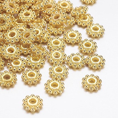 Gear Tibetan Style Alloy Spacer Beads, Lead Free and Cadmium Free, Flower