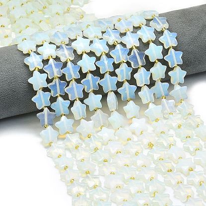 Opalite бисер пряди, граненые, звезда, с бисером