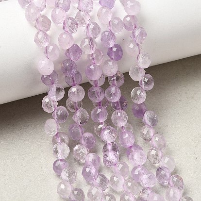Natural Lavender Amethyst Double Point Beads Strands, Faceted Bicone Beads, Top Drilled