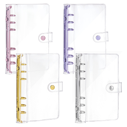 4 шт. 4 цветная обложка для блокнота из ПВХ с отрывными листами, обложка для папки с железными кольцами, прямоугольные