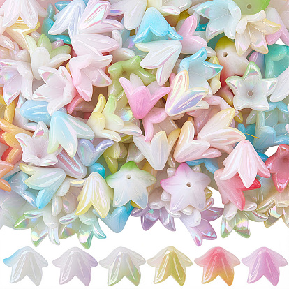140Pcs Resin Bead Caps, Flower