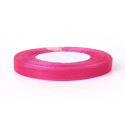 Ruban d'organza, environ 3/8 pouces (10 mm) de large, 50yards / roll (45.72m / roll), 10 rouleaux / groupe, 500yards / groupe (457.2m / groupe).