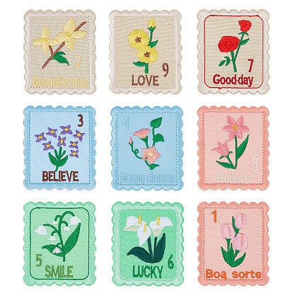 4 Bags Cartoon Flower Polyester Picture Stickers, for Water Bottles, Laptop, Luggage, Cup, Computer, Mobile Phone, Skateboard, Guitar Stickers Decoration