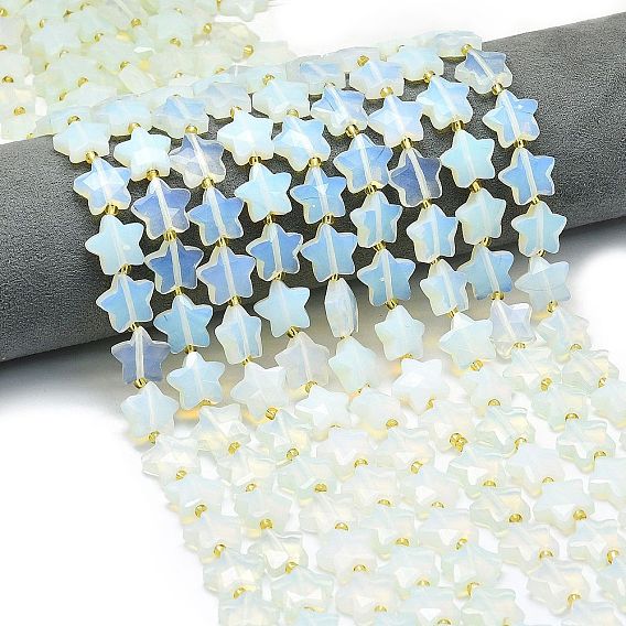 Opalite бисер пряди, граненые, звезда, с бисером