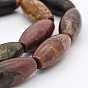 Rice Natural Picasso Stone/Picasso Jasper Beads Strands, 28x12mm, Hole: 1mm, about 14pcs/strand, 15.5 inch