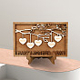 Wooden Peach Heart Family Tree Love Ornament, for Living Room Love Tabletop Decoration