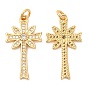 Brass Micro Pave Cubic Zirconia Pendants, Cadmium Free & Lead Free, Cross